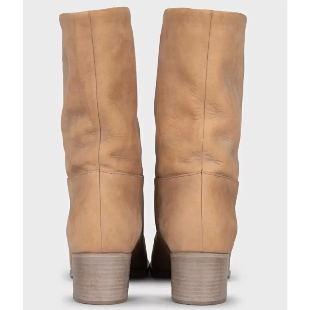 Chanel Brown Leather Heeled Ankle Boots - Size 38.5